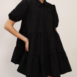 Storets Esther Puff Sleeve Tiered Dress S/M